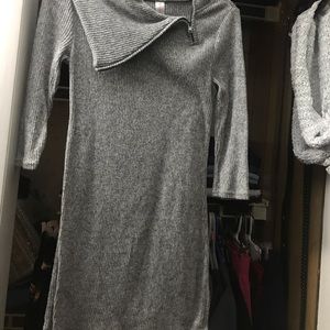 Mid length winter gray dress